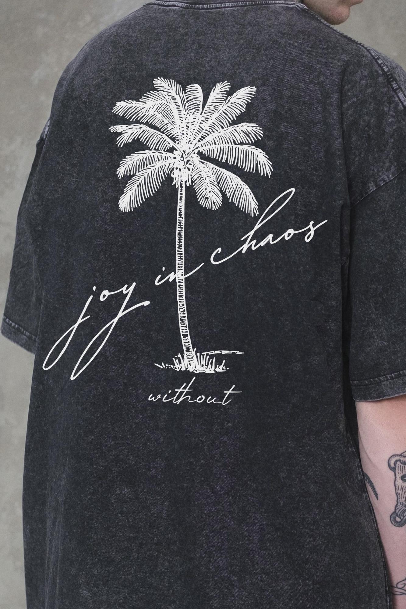 Футболка оверсайз Without Washed Joy Palma L/XL Black (L/XL8056344 8056345) - фото 2