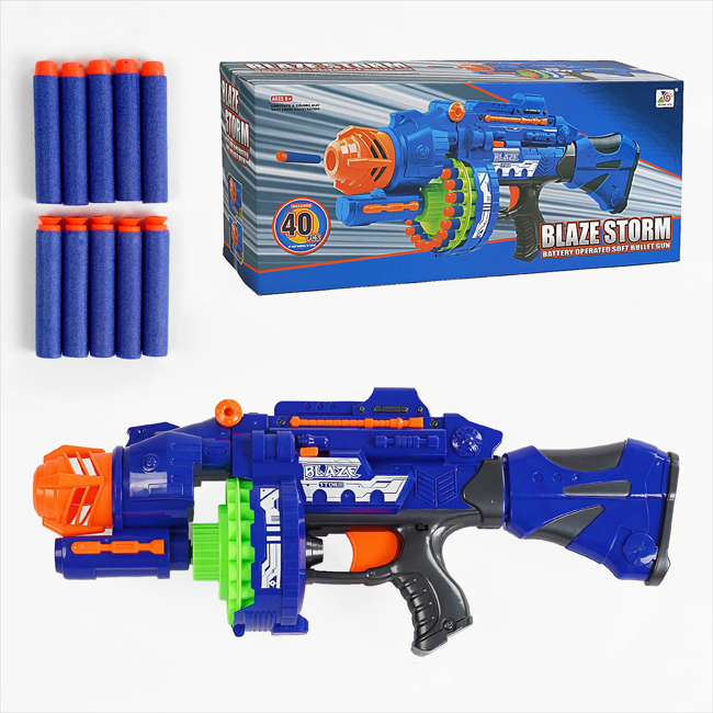 Бластер 7051 с 40 мягкими патронами и авто-зарядкой (80316)