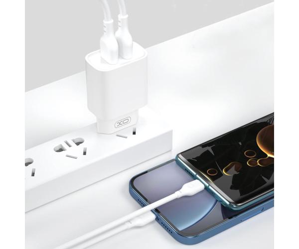 Устройство сетевое зарядное XO CE02C 2USB с кабелем lightning 2,1A 1 м White - фото 5 Устройство сетевое зарядное XO CE02C 2USB с кабелем lightning 2,1A 1 м White - фото 5