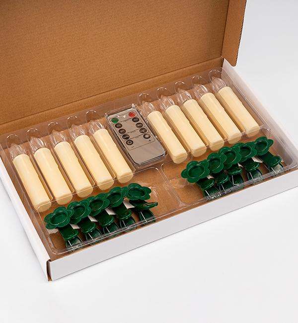 Свечи светодиодные с клипсами на елку 10 шт. (10593) - фото 6