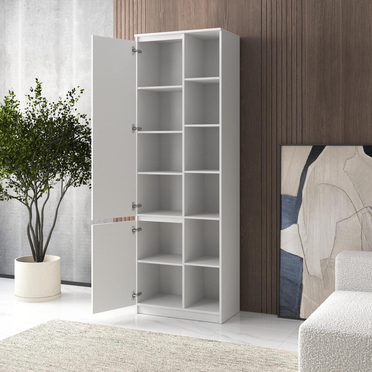 Шафа-пенал Вайс R-27 702х400х2110 мм Антрацин/Білий фасад (30775094) - фото 4 Шафа-пенал Вайс R-27 702х400х2110 мм Антрацин/Білий фасад (30775094) - фото 4