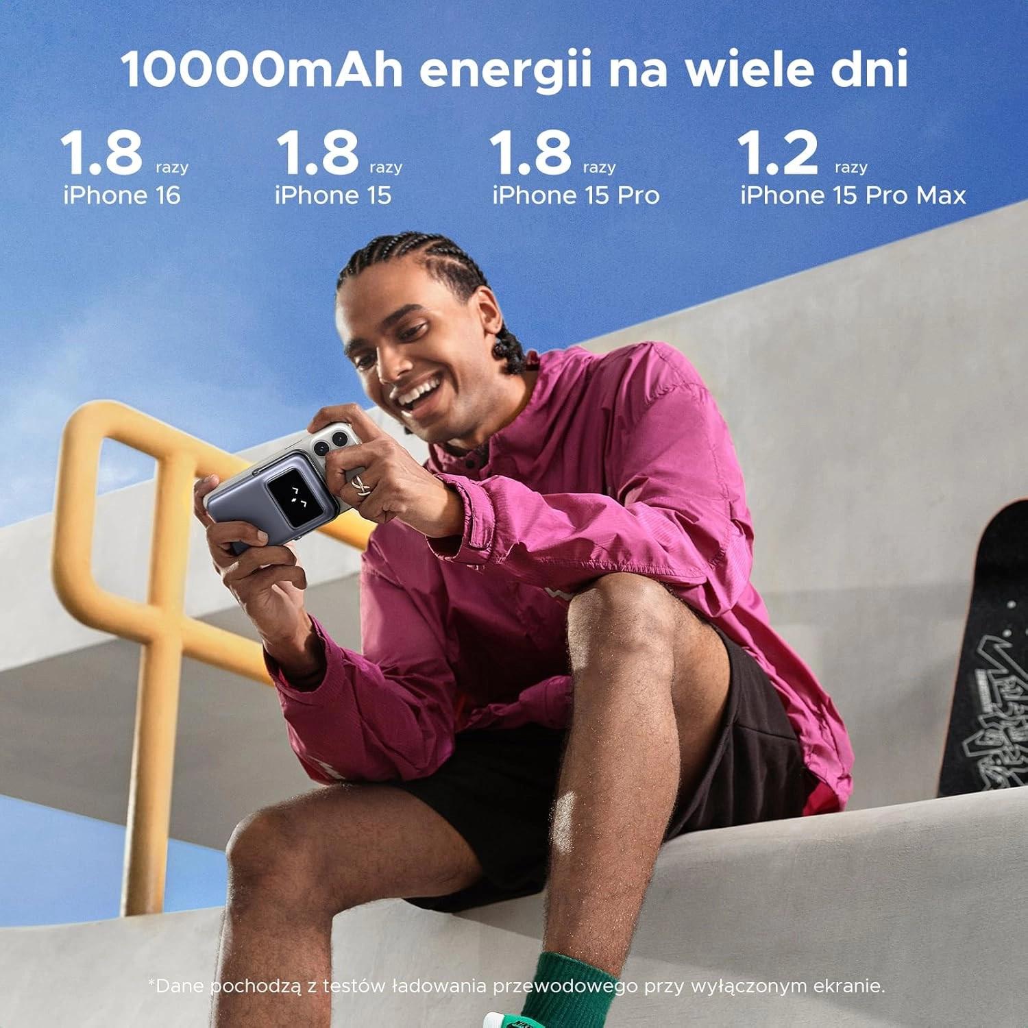 Повербанк Ugreen Uno PB572 10000 mAh 7,5W Grey (45327) - фото 4 Повербанк Ugreen Uno PB572 10000 mAh 7,5W Grey (45327) - фото 4