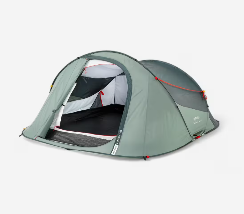 Палатка туристическая Quechua ARPENAZ трехместная/водонепроницаемая/скоросборная Зеленая (2561915189)