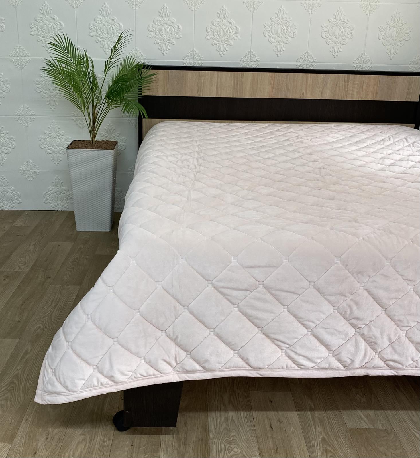 Покривало велюрове Model-3/1 (1163) 220х240 см Пудровий (CN13627)