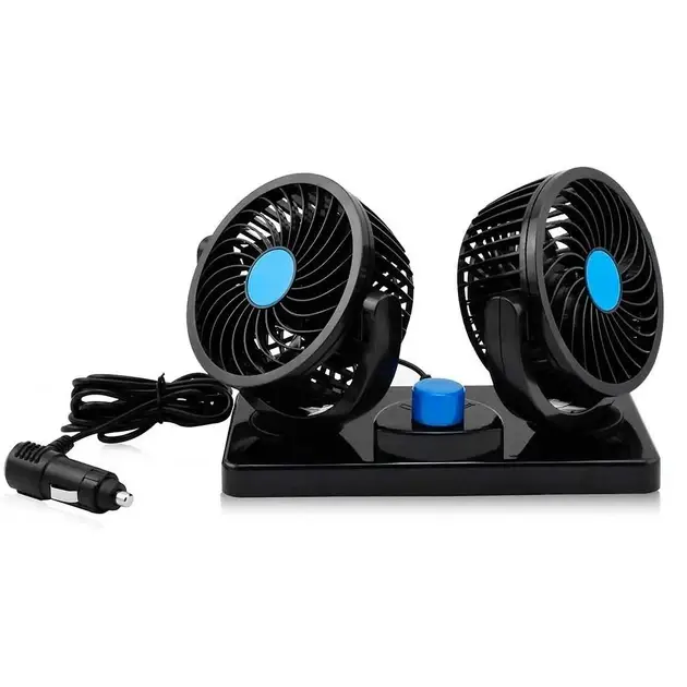 Вентилятор от прикуривателя двойной автомобильный 12V 10 см