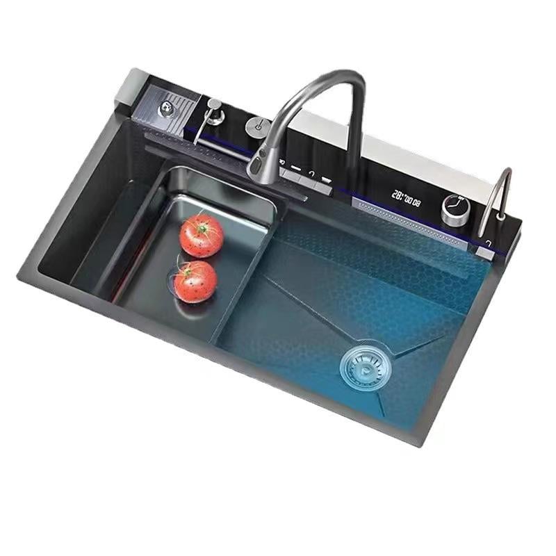 Мийка врізна кухонна Platinum Full Top c водоспадом з нержавіючої сталі 75х46 см