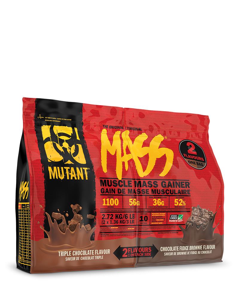 Гейнер Mutant Mass Dual Chamber Triple Choc + Choc Fudge 2720 г