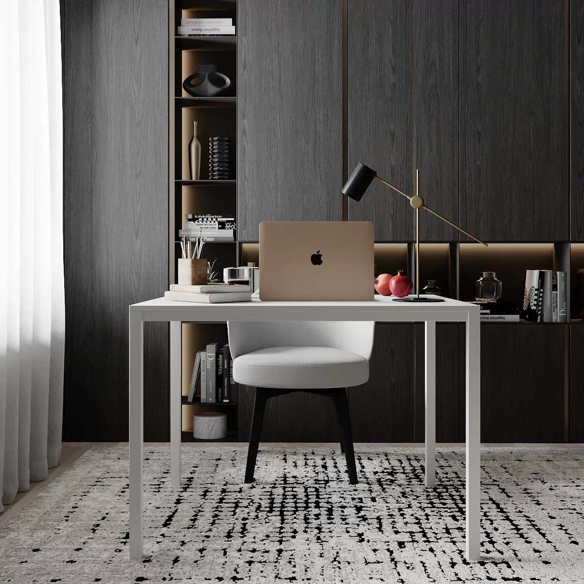 Письменный стол AiH Brevity Loft mid ЛДСП/металл 90x75x67 см Белый бриллиант (TB02010000010)