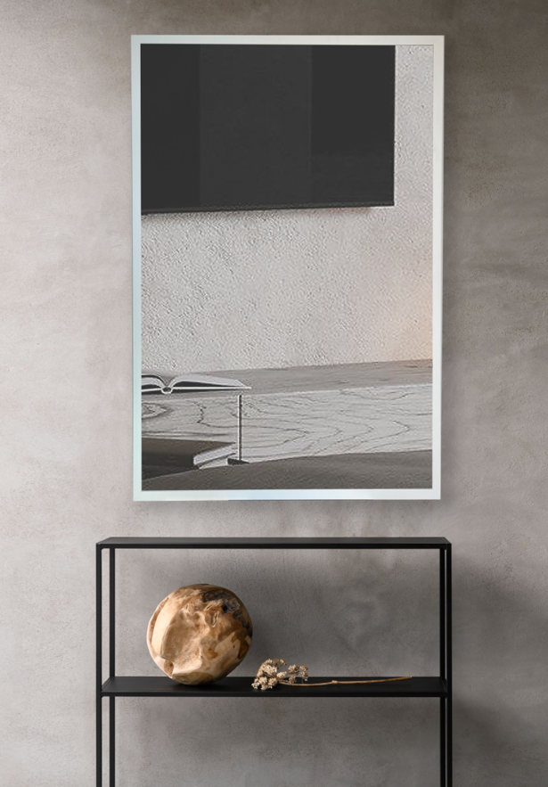 Дзеркало в рамі CRYSTAL GLASS 1500х800 мм 2290 Білий (С4065)