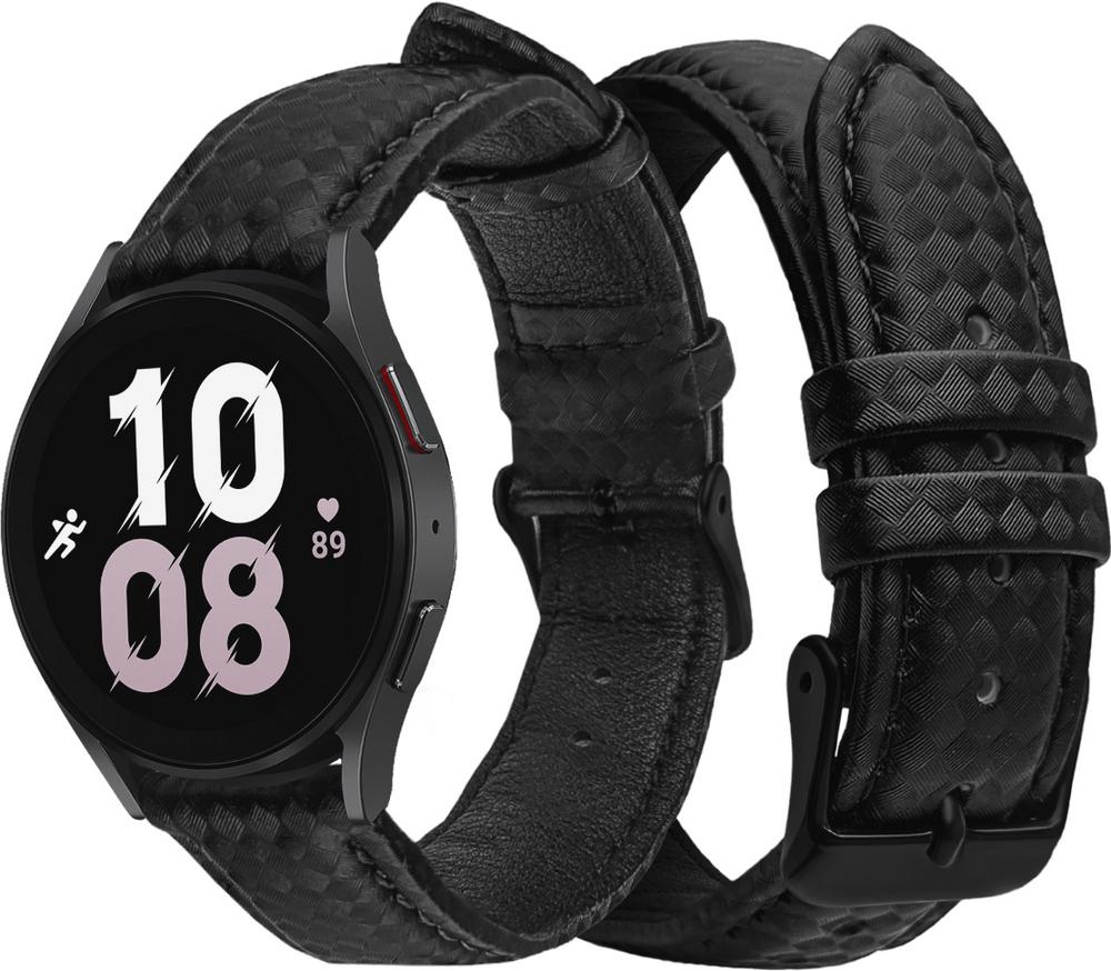 Ремешок кожаный Carbon для Galaxy Watch 5 44 мм Black (29202-2B) Ремешок кожаный Carbon для Galaxy Watch 5 44 мм Black (29202-2B)