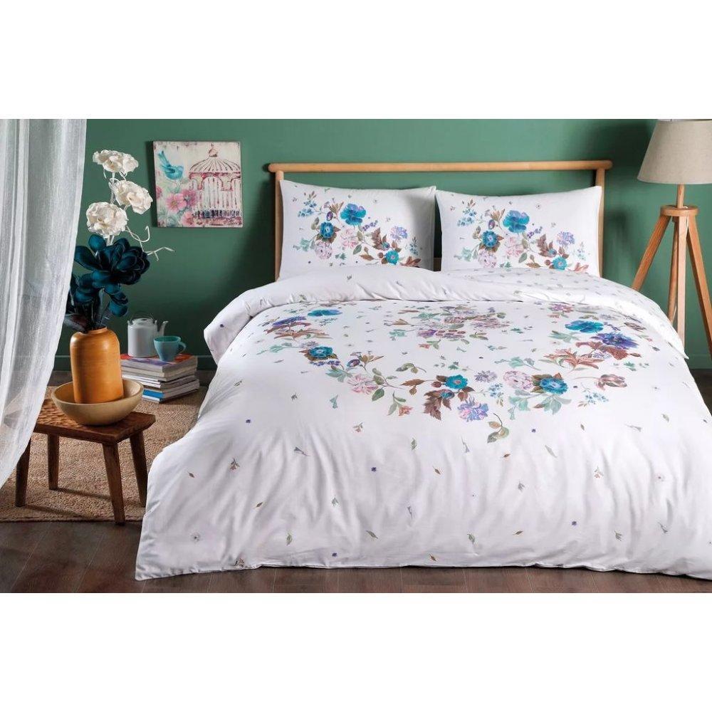 Постельное белье TAC Sander mavi v04 евро Голубой (svt-2000022297035)