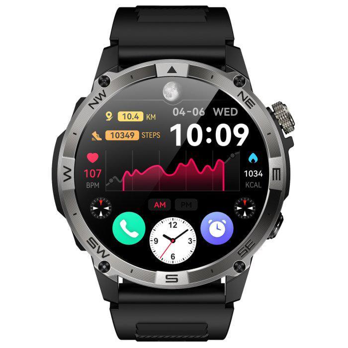 Смарт-часы мужские North Edge GPS Smart Titan с компасом со стальным корпусом 47,5х12,5 мм Черный (150-96-1910)