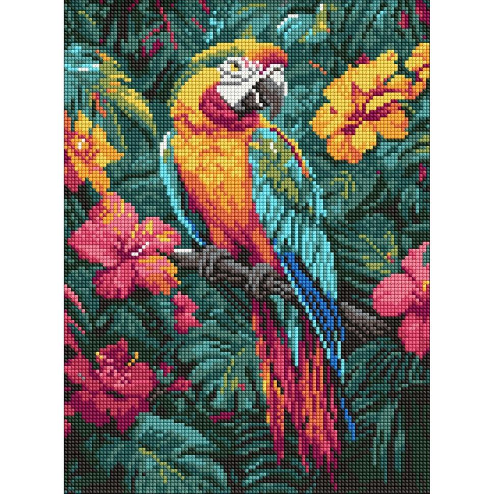 Алмазная мозаика Ideyka Тропическая птица 30x40см (AMO8163)
