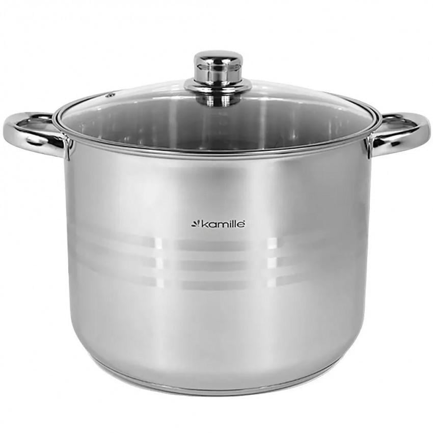Каструля Kamille KM-5404 з нержавіючої сталі з кришкою 10,5 л