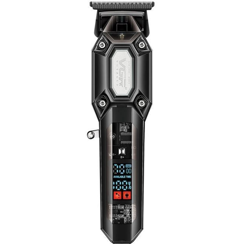 Машинка для стрижки VGR V-900 акумуляторна бездротова LED дисплей 5W Black (tf7384)