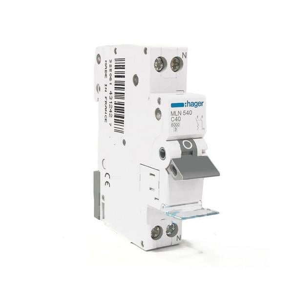 Автоматический выключатель Hager 2 полюса 6 kA тип C 40A MLN540 (74328)
