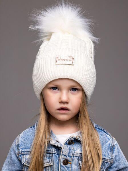 Шапка детская для девочек Дримс D823 флис 46-50 см Молочный