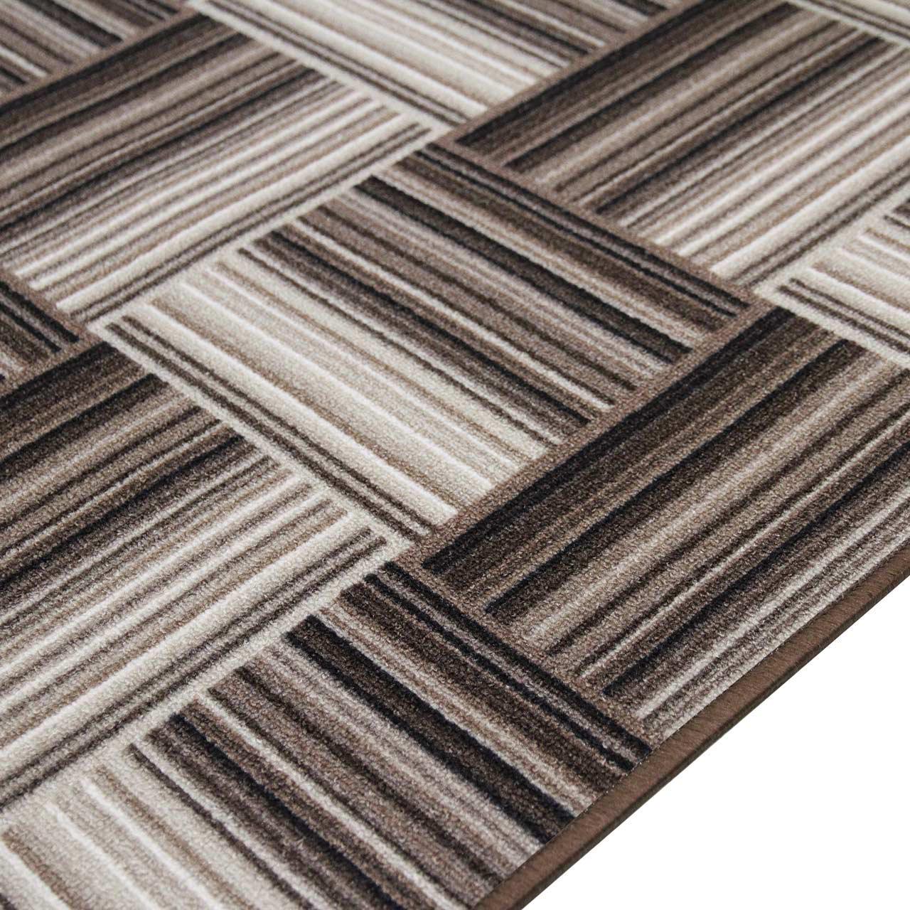 Килимова доріжка безворсова на повстяній основі Virtual Print Лабіринт-P3 2 м Коричневий/Бежевий - фото 10
