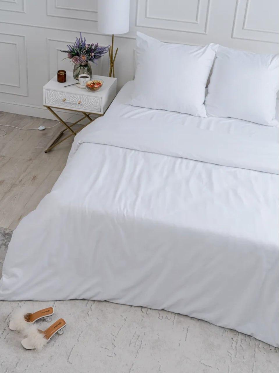 Комплект постільної білизни бавовняний сімейний 150x215 см наволочки 50х70 см 2 шт. Білий (П4К-Post-ukr-0013-04) - фото 7 Комплект постільної білизни бавовняний сімейний 150x215 см наволочки 50х70 см 2 шт. Білий (П4К-Post-ukr-0013-04) - фото 7