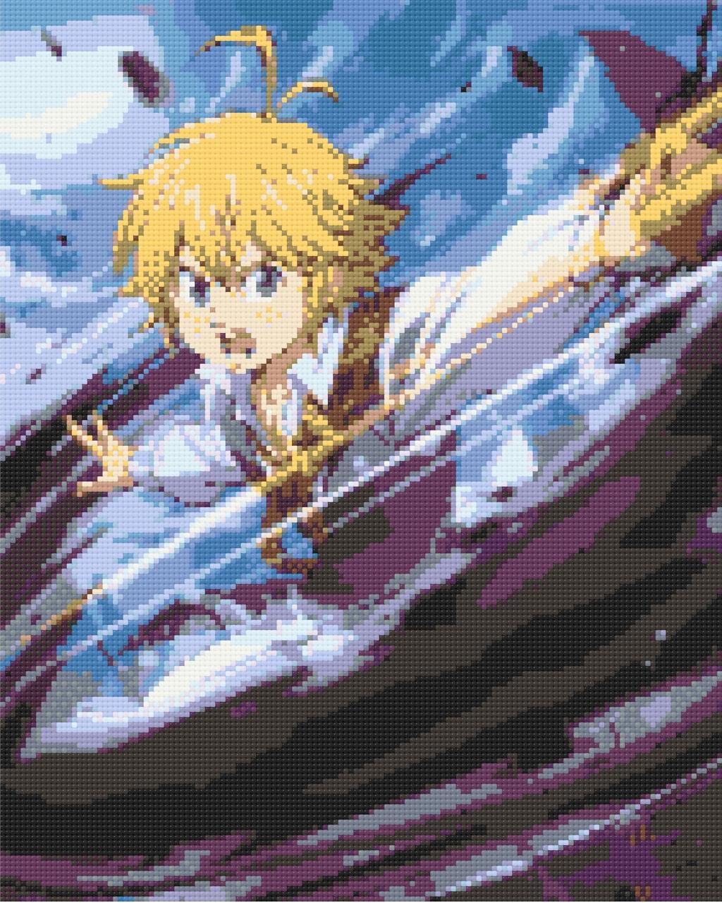 Алмазна мозаїка ORIGAMI аніме Сім смертних гріхів Меліодас 40х50 см (OD30950)