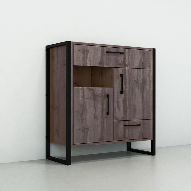 Тумба для прихожей Tobi Sho Формикс ЛТ-12 в стиле Лофт с ящиками и дверцами 860х350х900 мм Хортица