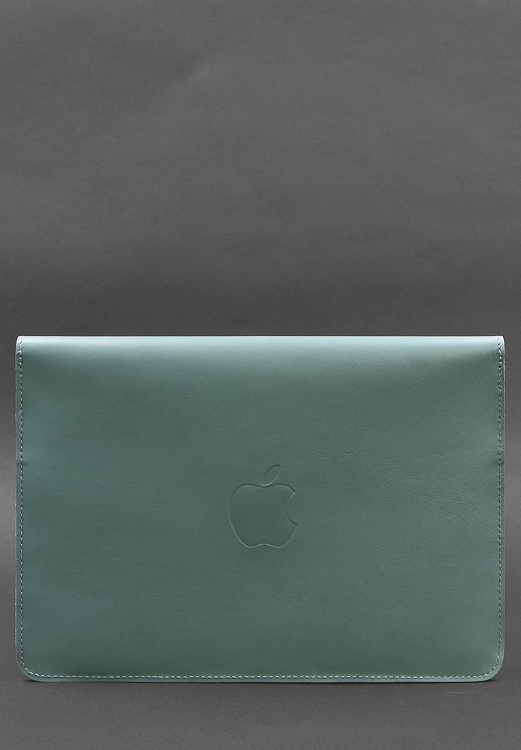 Чехол кожаный-конверт на магнитах для MacBook 15" Бирюзовый (A-027603) - фото 4