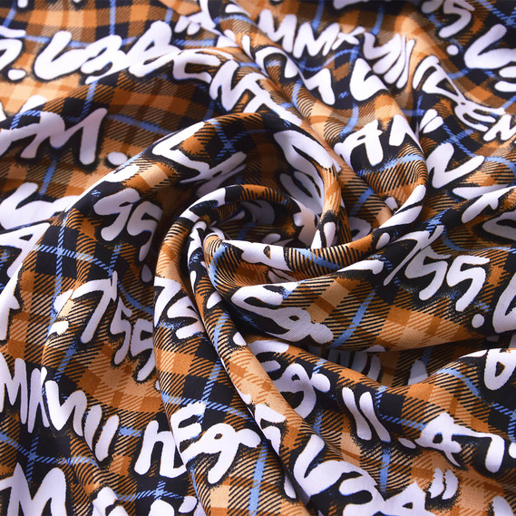 Тканина штапель IDEIA Епізоди Wait Клітка написи 1,45 м Рудий (2200004105246)