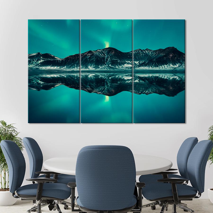 Картина природа Полярное озеро Орора 78x48 см (A1130-3)