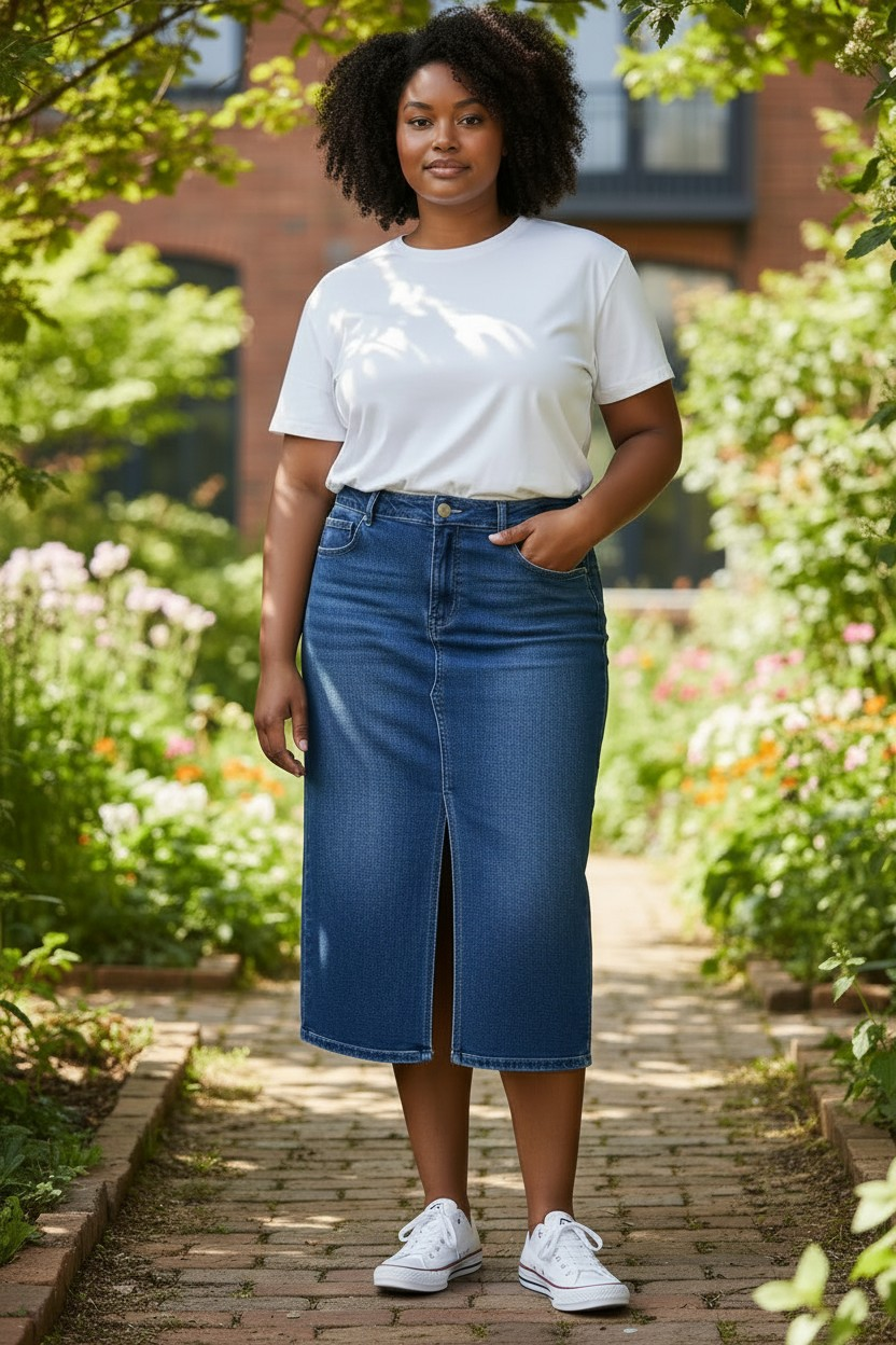 Юбка джинсовая меди Moon Girl CDQ969B с разрезом р. 30 (2930758310)