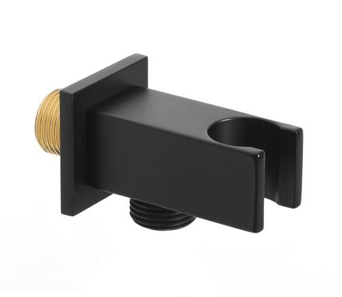 Подвод угловой с держателем для воронки Invena SC-P1-041 квадратный Черный Подвод угловой с держателем для воронки Invena SC-P1-041 квадратный Черный