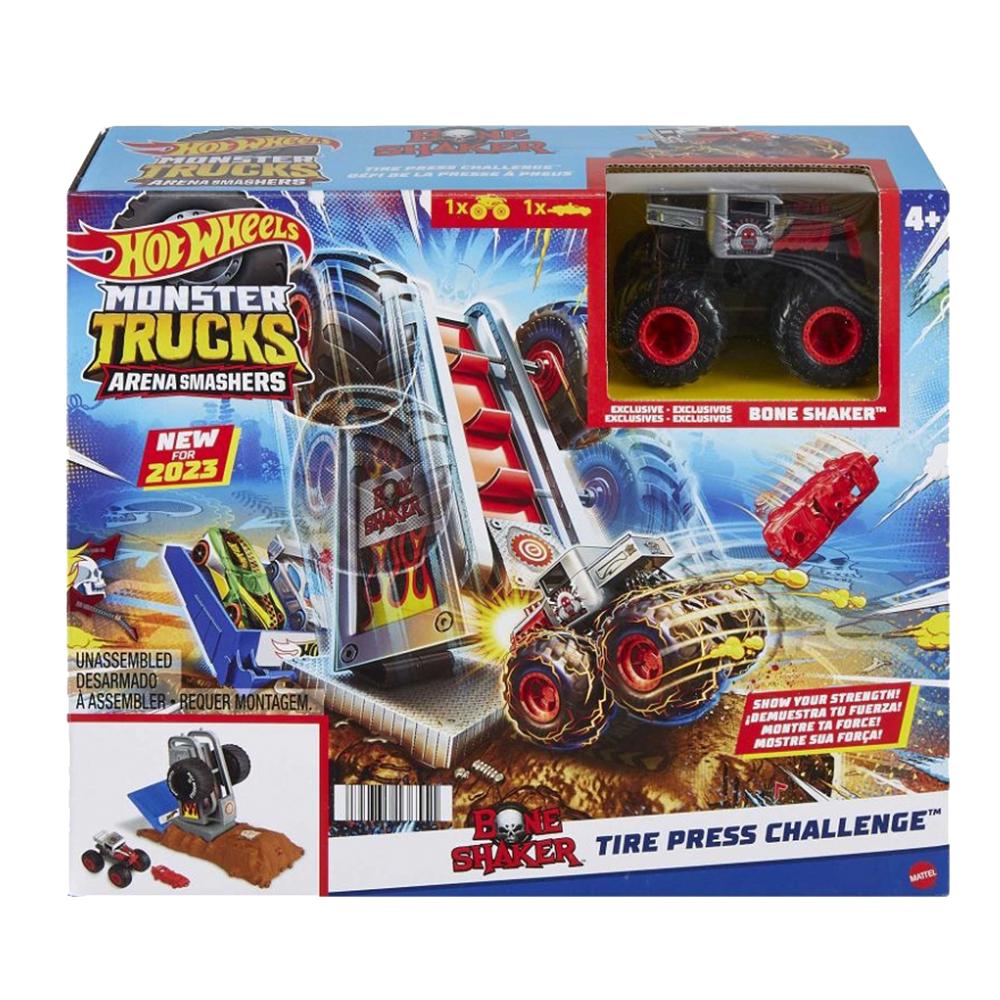 Трек Hot Wheels Monster Trucks Arena Smasher Bone Shaker Tire Challenge (HNB87-3) - фото 5