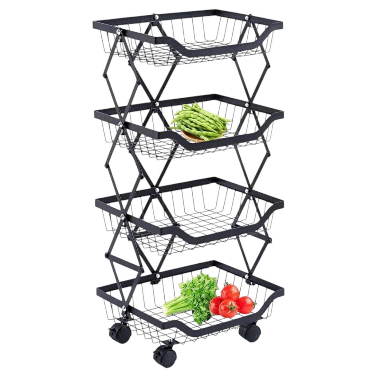 Этажерка на колесах Modern Home 4 яруса 36х29х70 см (R93352)