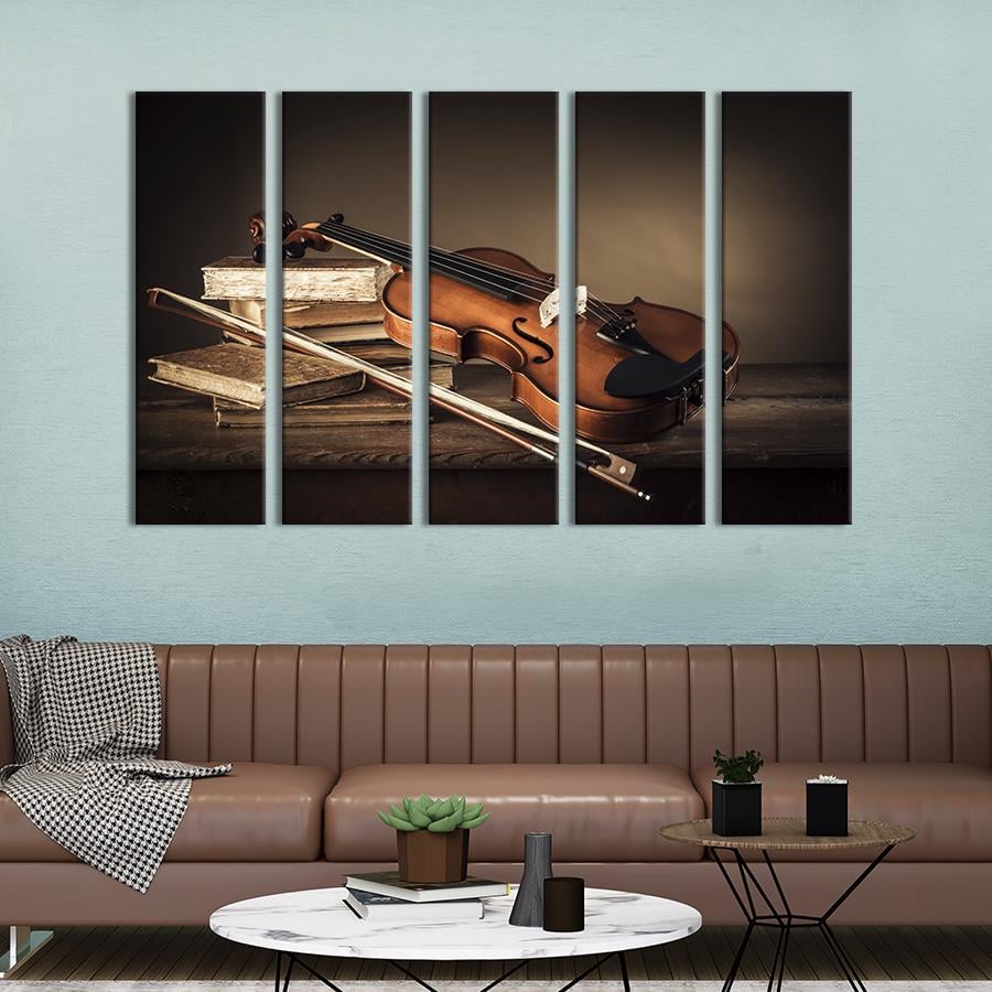 Модульная картина из 5 частей Скрипка и смычок 155x95 см (508-51)