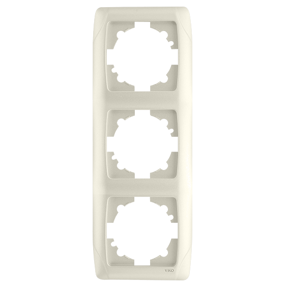 Рамка для розетки Viko Carmen 3-я вертикальная Кремовый (90572003)