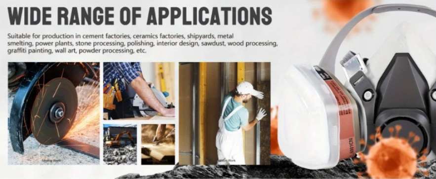 Полумаска респиратор 6200 с фильтрами 6051 с панорамными очками (1701) - фото 13 Полумаска респиратор 6200 с фильтрами 6051 с панорамными очками (1701) - фото 13