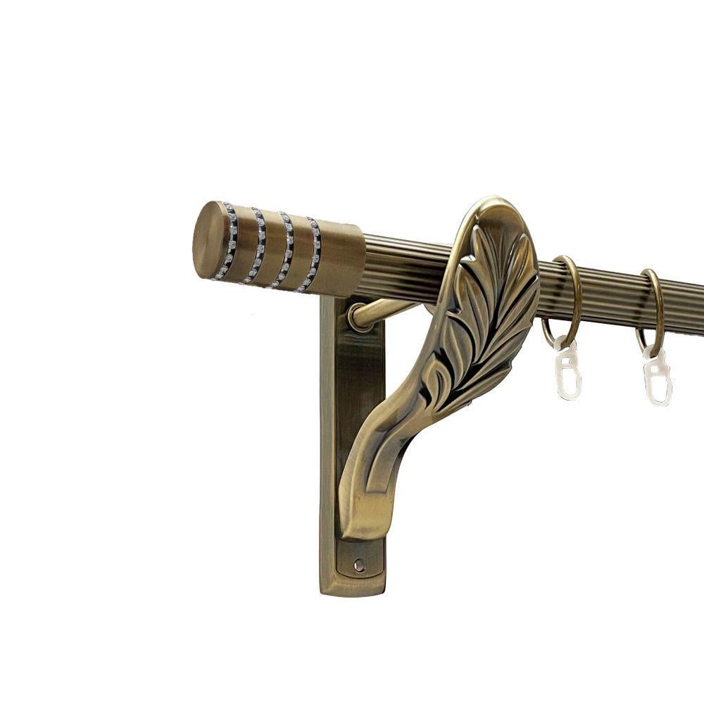 Карниз Orvit Барамелла металевий однорядний ретро рифлена труба кільце металеве 25 мм 200 см Антик (00-00016591)