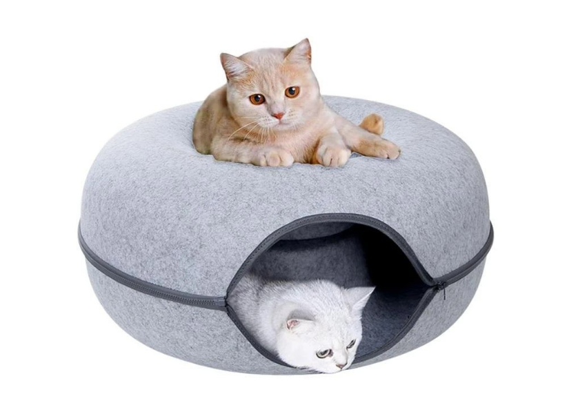 Лежанка-домик для кошек и маленьких собак 2в1 50x50x20 см Серый - фото 2 Лежанка-домик для кошек и маленьких собак 2в1 50x50x20 см Серый - фото 2