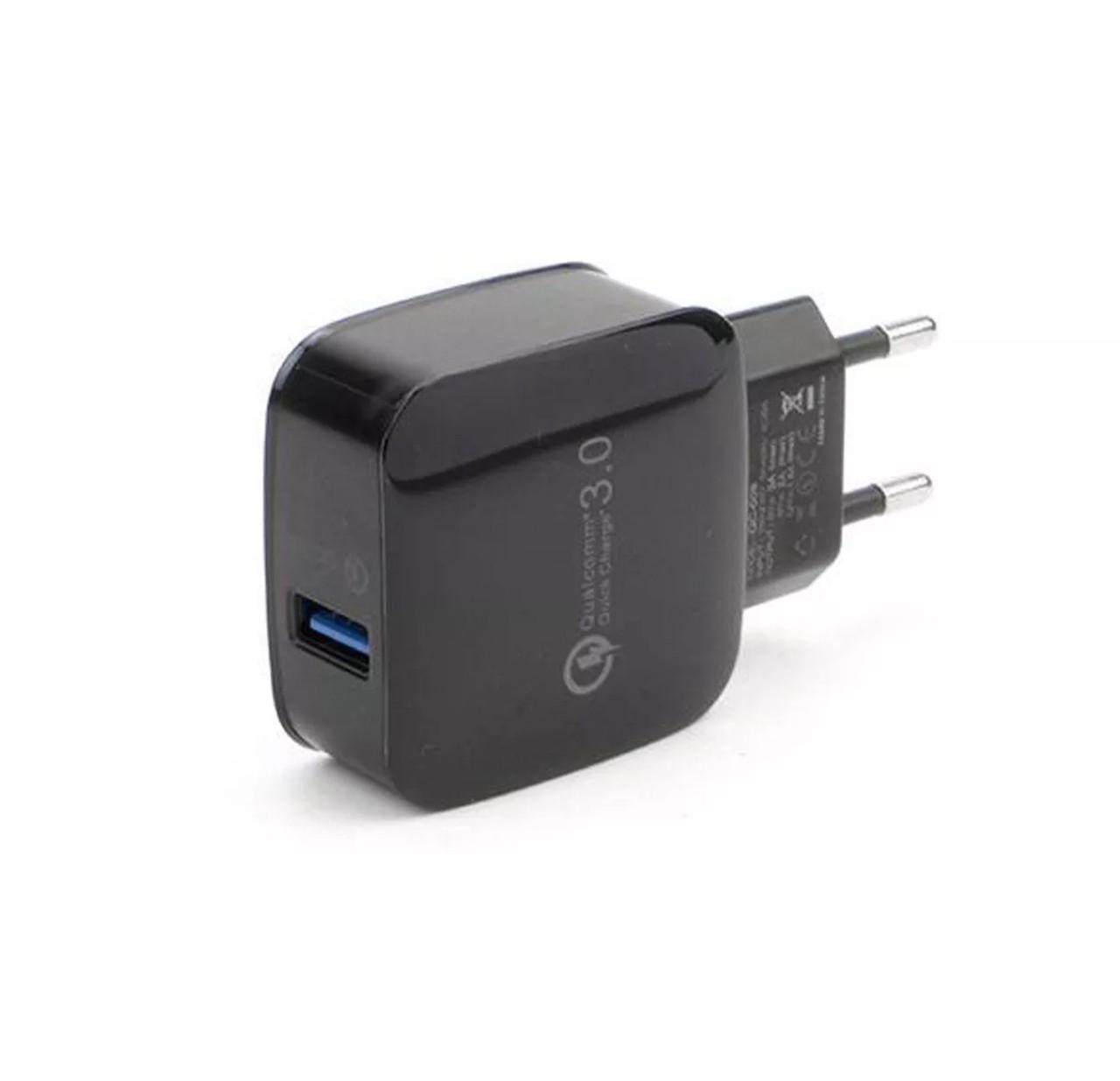 Зарядное устройство сетевое быстрой зарядки Qualcomm Quick Charge 3.0 1USB Черный (869975488) Зарядное устройство сетевое быстрой зарядки Qualcomm Quick Charge 3.0 1USB Черный (869975488)