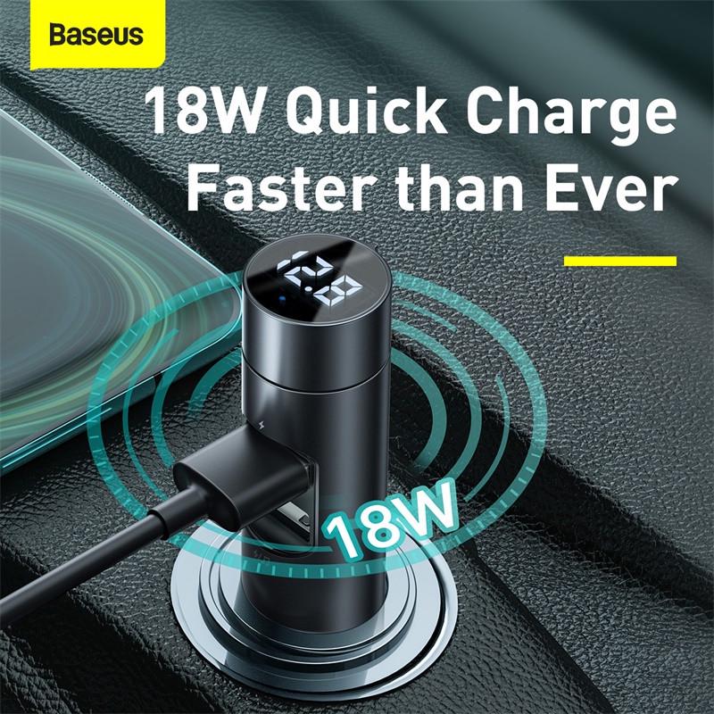 ФМ модулятор BASEUS Energy Column Car Wireless MP3 charger Черный - фото 9