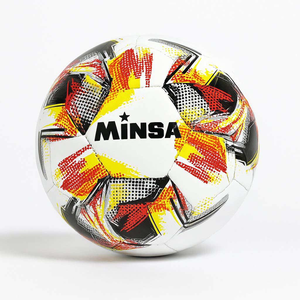 Футбольный мяч MINSA Ukraine р. 5 Красный/Черный (0490-2)