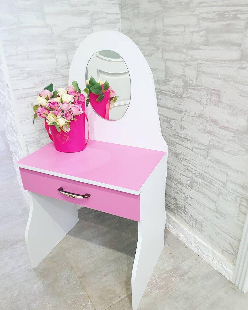 Дитяче трюмо Princess DS-07 зі стільцем та дзеркалом Pink