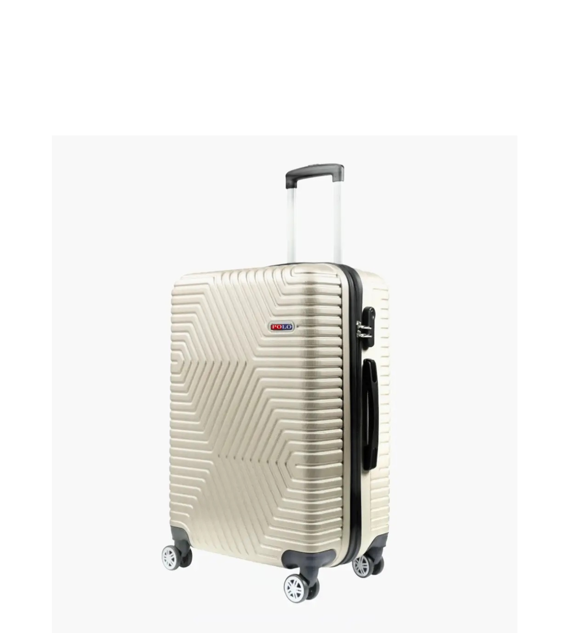 Чемодан Polo ПК017-М на 4-х двойных колесах средний М 70 л Молочный - фото 1