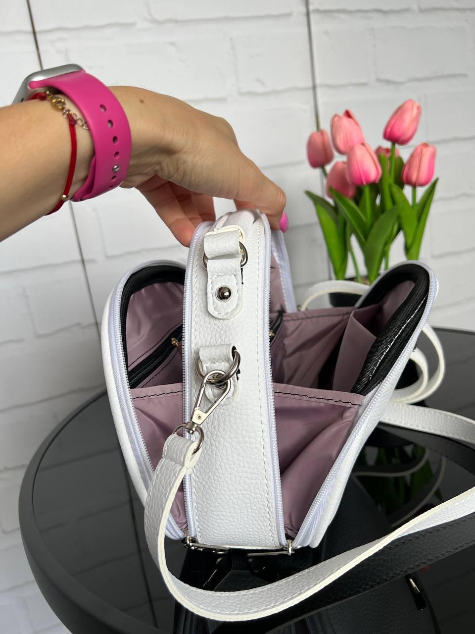 Сумка женская кросс-боди из экокожи 22х17х9 см Белый (2682007786) - фото 6 Сумка женская кросс-боди из экокожи 22х17х9 см Белый (2682007786) - фото 6