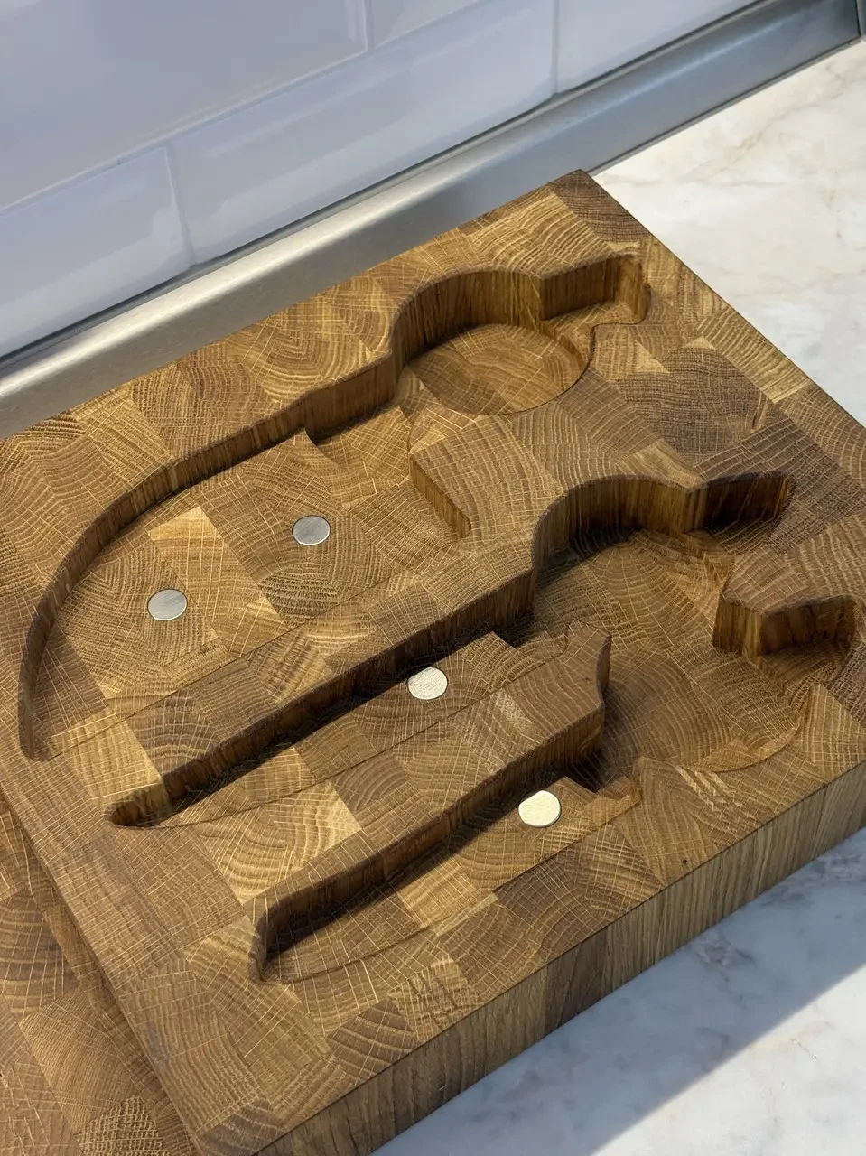 Кухонний набір подвійна торцева дошка з гастроємністю та набором з 3-х ножів Gorillas BBQ DS64 (2620472397) - фото 3