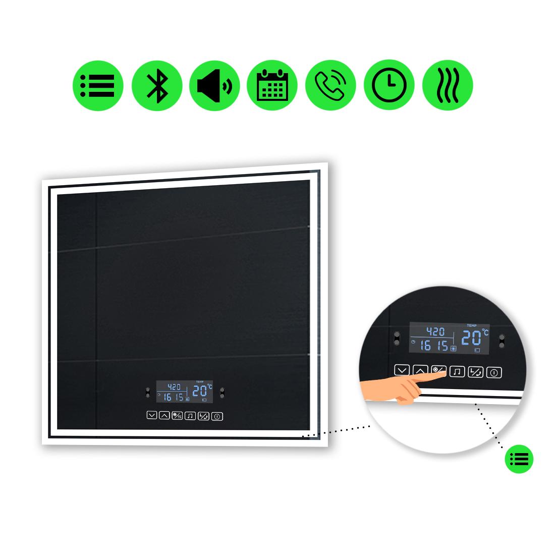 Зеркало с LED подсветкой Marita с Smart-блоком и подогревом 80x80 см (Maritak28)