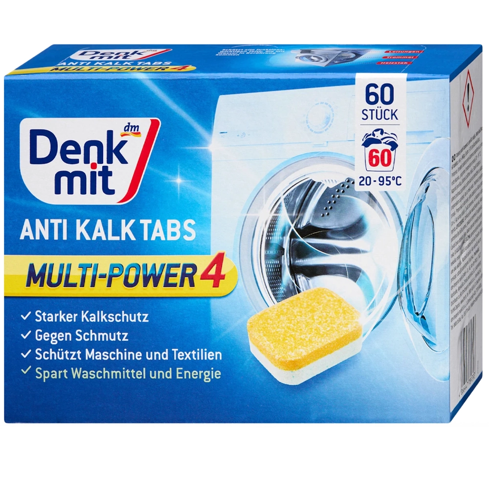 Таблетки для чищення пральної машини DenkMit Anti-Kalk-Tabs 60 шт. (EPI-15102025-684)