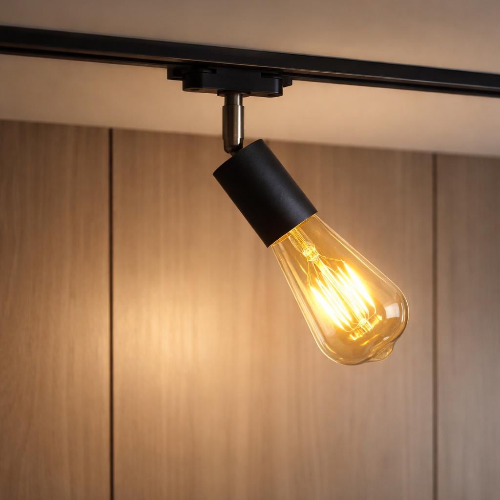 Світильник трековий MSK ELECTRIC Asket із металевим каркасом під лампу Е27 Чорний (NL 1222 BK)