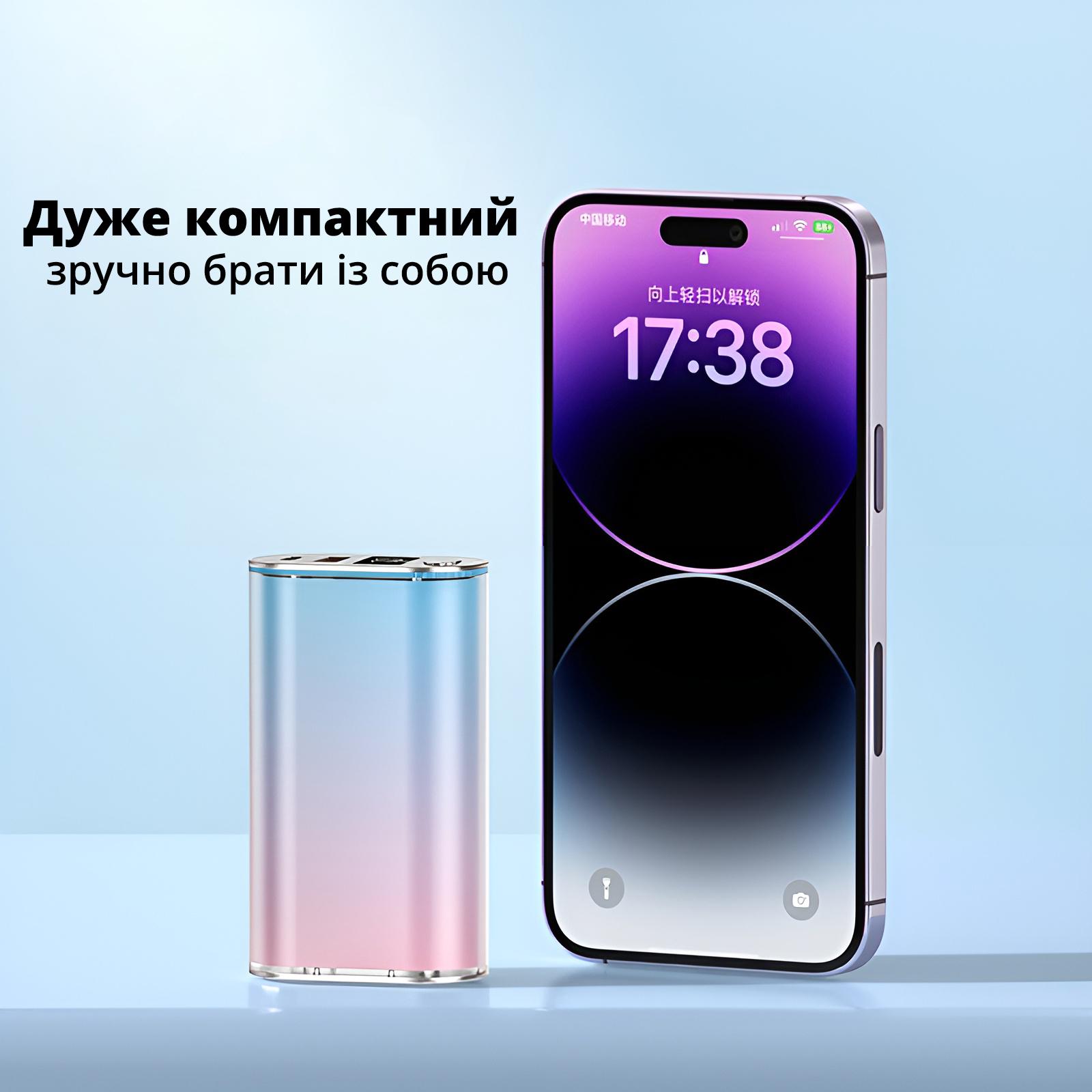 Аккумулятор портативный 10000 mAh Power Bank на 2 USB выхода с быстрой зарядкой - фото 5