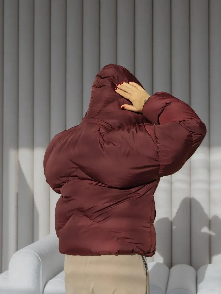 Пуховик жіночий Quadro зимовий до -15°С з капюшоном оверсайз L/XL Бордовий (26531/5/2) - фото 3 Пуховик жіночий Quadro зимовий до -15°С з капюшоном оверсайз L/XL Бордовий (26531/5/2) - фото 3