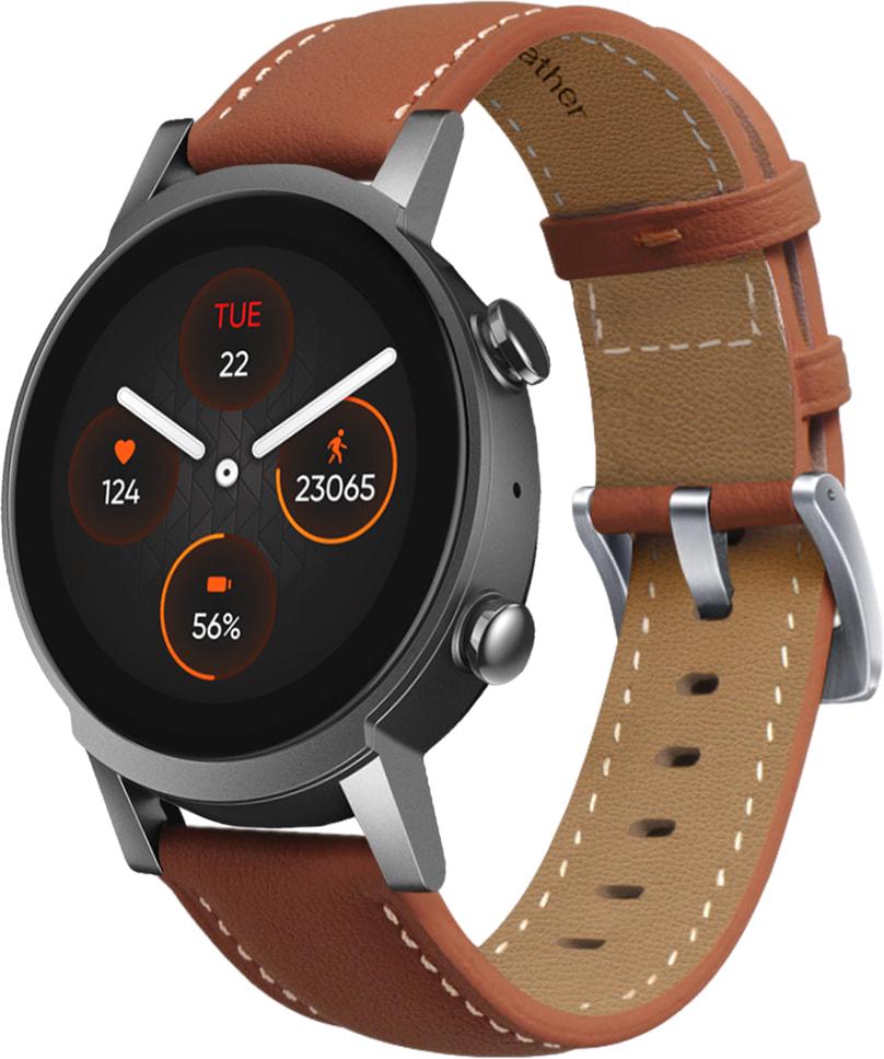 Ремінець шкіряний Folsa для Mobvoi TicWatch E3 Brown (31536-30)